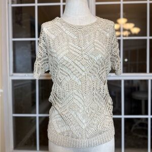Chico’s Crochet Knit Top – Women’s | Cream-Size 0